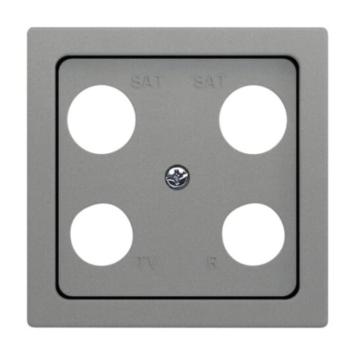 Cover plate TV  Radio  2x SAT 4 gang grey metallic - Platform 63