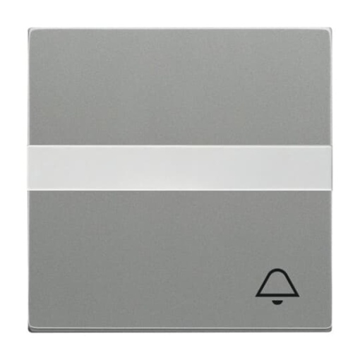 Rocker with labelling field Symbol bell for Switchpush button Single push button grey metallic  Platform 63