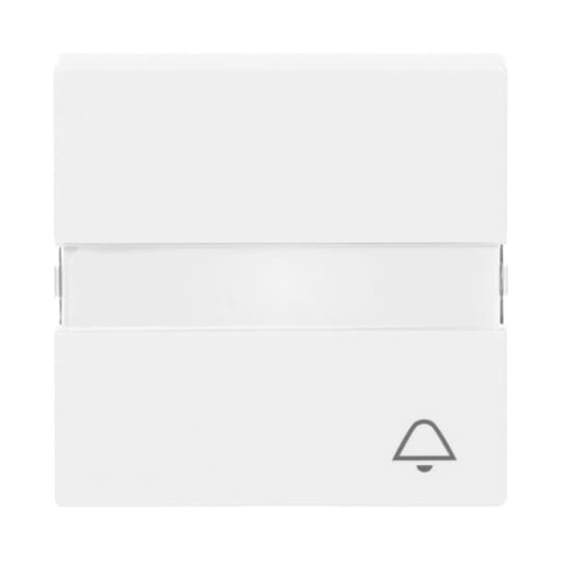 Rocker with labelling field and legend Symbol bell for Switchpush button Single rocker studio white  Platform 63