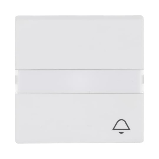 Rocker with labelling field and legend Symbol bell for Switchpush button Single rocker studio white matt  Platform 63