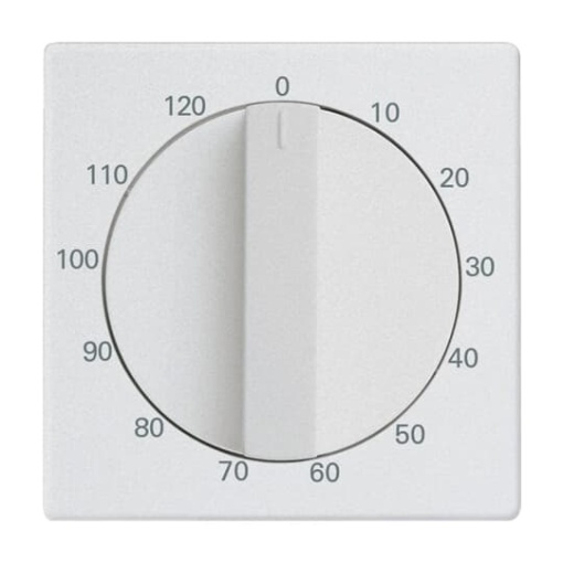 Cover plate with legend 10 ... 120 Min for Time switch, Turn button aluminium silver - Platform 63