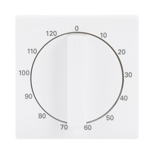 Cover plate with legend 10 ... 120 Min for Time switch, Turn button studio white - Platform 63