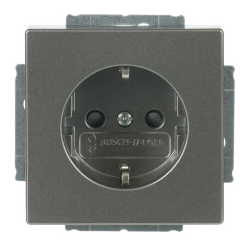 SCHUKO socket insert Without imprint Safety Shutter grey metallic  - Platform 63
