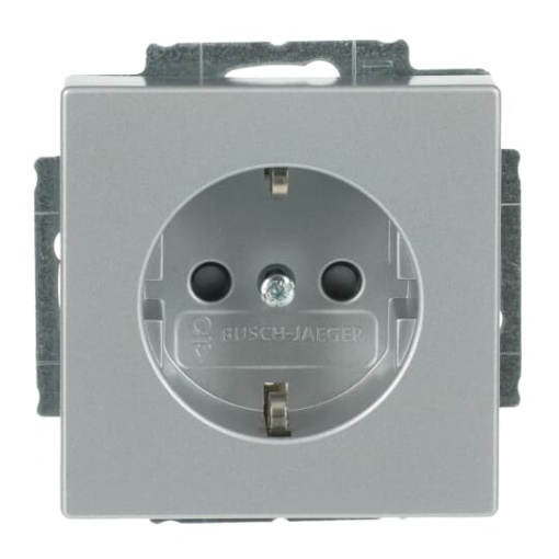 SCHUKO socket insert Safety Shutter aluminium silver  - Platform 63