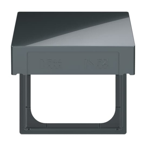 Intermediate Ring with Hinged Lid for cover plates Busch-Balance SI 1 gang with Sealing Ring anthracite - Platform 63