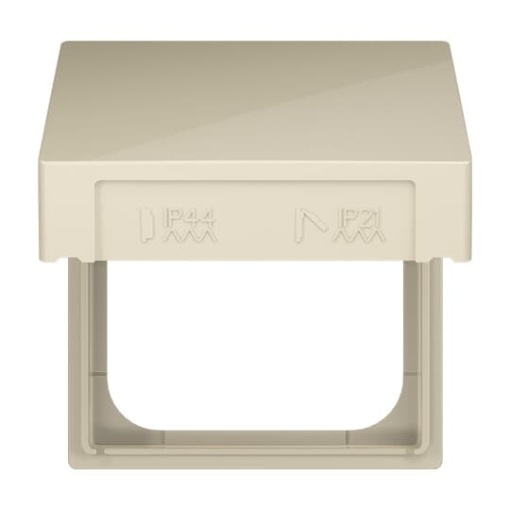 Intermediate Ring with Hinged Lid for cover plates Busch-Balance SI 1 gang with Sealing Ring ivory white - Platform 63