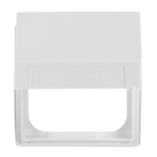 Intermediate Ring with Hinged Lid for cover plates Busch-Balance SI 1 gang with Sealing Ring studio white - Platform 63