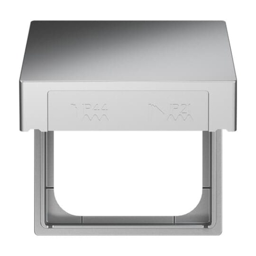 Intermediate Ring with Hinged Lid for cover plates Busch-Balance SI 1 gang with Sealing Ring stainless steel - Pure Stainless Steel