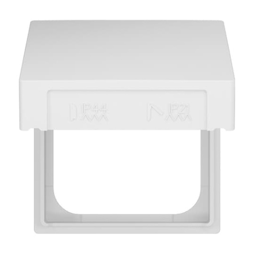 Intermediate Ring with Hinged Lid for cover plates Busch-Balance SI 1 gang with Sealing Ring studio white matt - Platform 63
