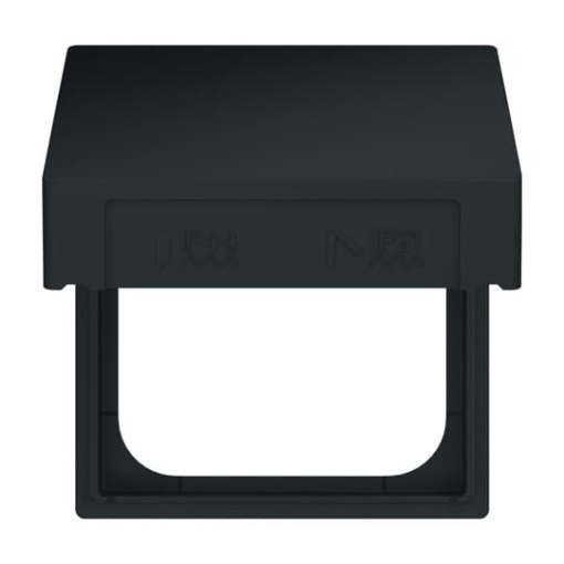 Intermediate Ring with Hinged Lid for cover plates Busch-Balance SI 1 gang with Sealing Ring black matt - Platform 63