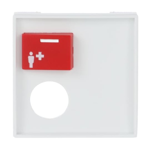 Cover plate Call module 1 gang Red studio white - Platform 63
