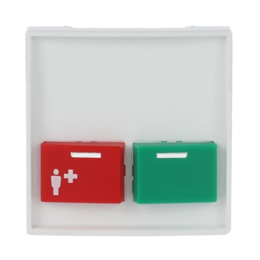 Cover plate Call  reset 2 gang Red  Green studio white - Platform 63