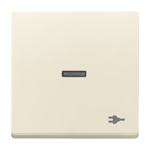 Rocker with legend Symbol "plug" with Small Transparent Calotte for Switchpush button, Single rocker ivory white - Platform 63
