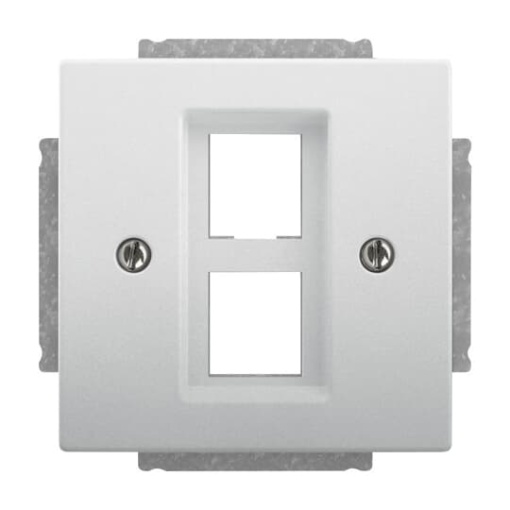 Cover plate Modular Jack 2 gang stainless steel - Pure Stainless Steel