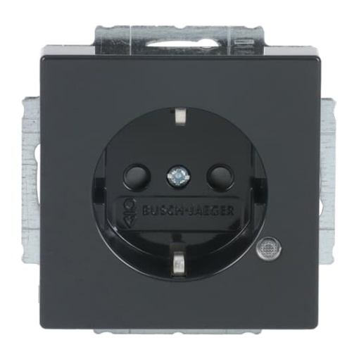 SCHUKO socket insert Safety Shutter withControl light; LED Green anthracite  - Platform 63