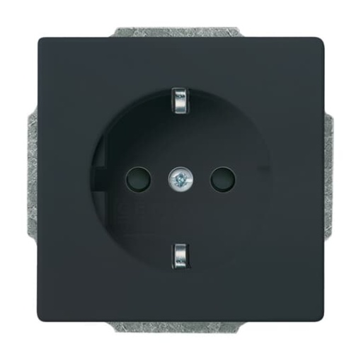 Buschsteplight SCHUKO socket insert Safety Shutter withNight light LED White anthracite   Platform 63