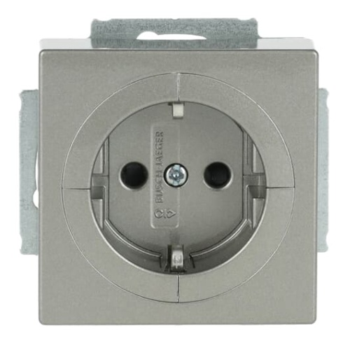 BuschObject socket outlet SCHUKO socket insert Safety Shutter grey metallic   Platform 63