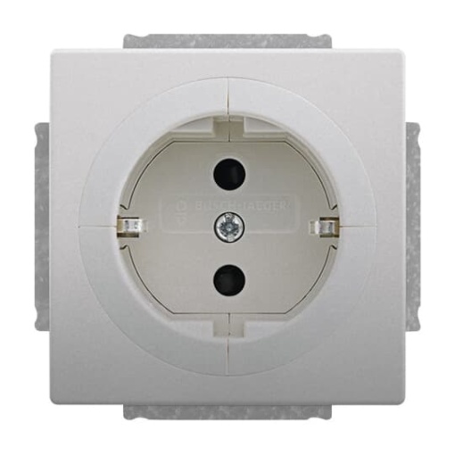BuschObject socket outlet SCHUKO socket insert Safety Shutter stainless steel   Pure Stainless Steel