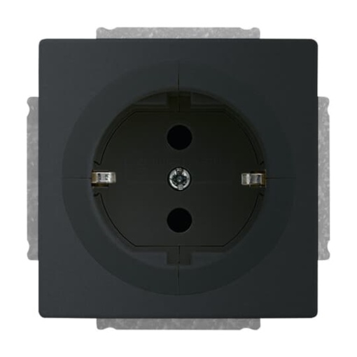 BuschObject socket outlet SCHUKO socket insert Safety Shutter black matt   Platform 63