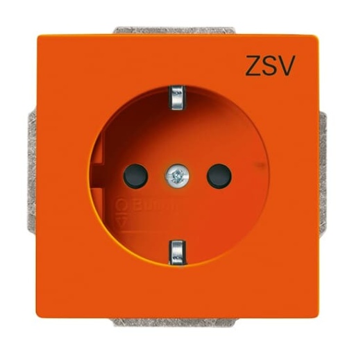 SCHUKO Socket insert with legend ZSV Safety Shutter orange  - Platform 63
