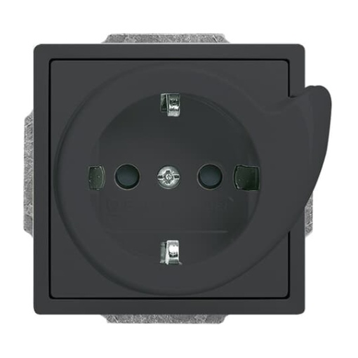BuschServiceSocket SCHUKO socket insert Safety Shutter anthracite   Platform 63
