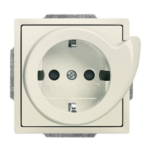 BuschServiceSocket SCHUKO socket insert Safety Shutter ivory white   Platform 63