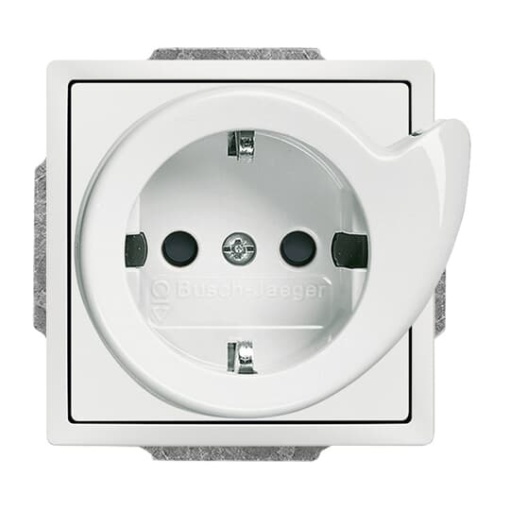 BuschServiceSocket SCHUKO socket insert Safety Shutter studio white matt   Platform 63