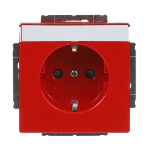 SCHUKO Socket insert with labelling field Safety Shutter red  - Platform 63
