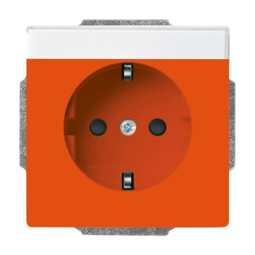 SCHUKO Socket insert with labelling field Safety Shutter orange  - Platform 63