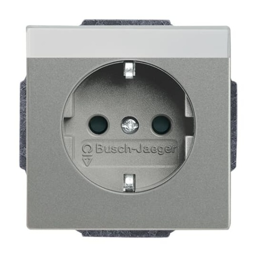 SCHUKO Socket insert with labelling field Without imprint Safety Shutter grey metallic  - Platform 63