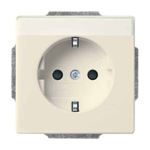 SCHUKO Socket insert with labelling field Safety Shutter ivory white  - Platform 63