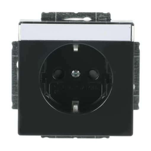 SCHUKO Socket insert with labelling field Safety Shutter black matt  - Platform 63