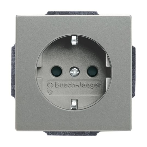 SCHUKO socket insert Without imprint Safety Shutter Protective contact SCHUKO grey metallic  - Platform 63