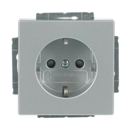 SCHUKO socket insert Safety Shutter aluminium silver  - Platform 63