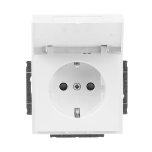 SCHUKO socket insert Safety Shutter with Hinged Lid studio white  - Platform 63