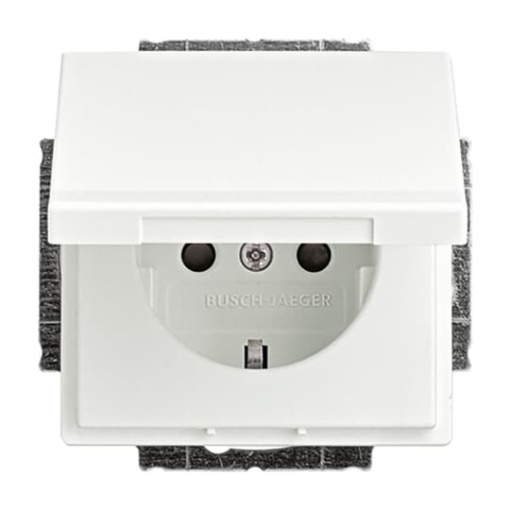 SCHUKO socket insert Safety Shutter with Hinged Lid studio white matt  - Platform 63