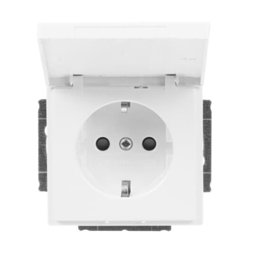 SCHUKO socket insert Safety Shutter with Hinged Lid studio white  - Platform 63