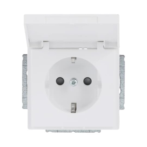 SCHUKO socket insert Safety Shutter with Hinged Lid studio white matt  - Platform 63