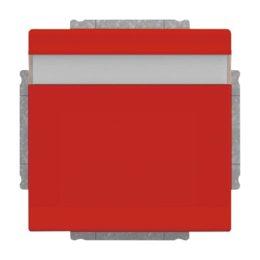 SCHUKO Socket insert with labelling field Safety Shutter with Hinged Lid red  - Platform 63