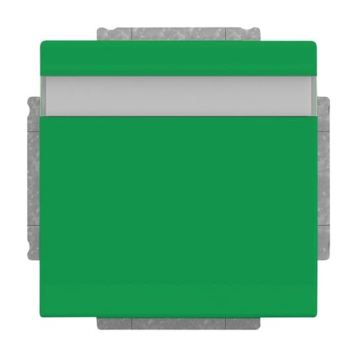 SCHUKO Socket insert with labelling field Safety Shutter with Hinged Lid green  - Platform 63