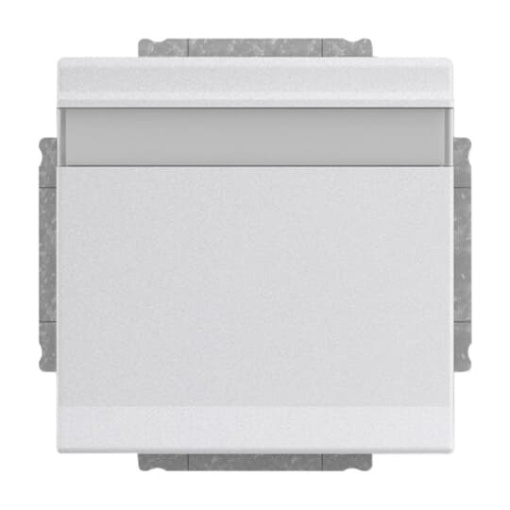 SCHUKO Socket insert with labelling field Safety Shutter with Hinged Lid aluminium silver  - Platform 63