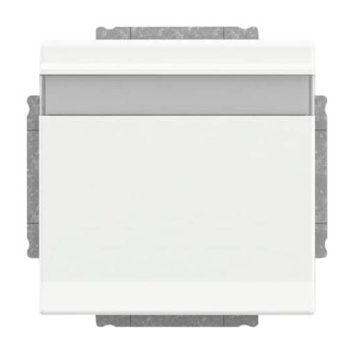 SCHUKO Socket insert with labelling field Safety Shutter with Hinged Lid studio white matt  - Platform 63