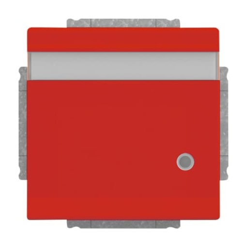 SCHUKO Socket insert with labelling field Safety Shutter withControl light with Hinged Lid red  - Platform 63