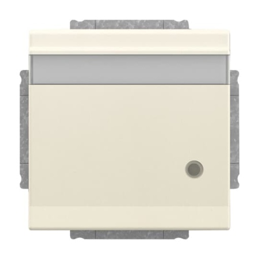 SCHUKO Socket insert with labelling field Safety Shutter withControl light with Hinged Lid ivory white  - Platform 63
