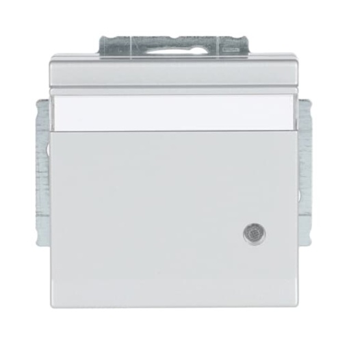 SCHUKO Socket insert with labelling field Safety Shutter withControl light with Hinged Lid aluminium silver  - Platform 63