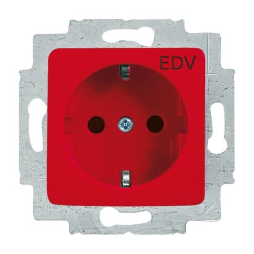 SCHUKO Socket insert with legend EDV 50 x 50 mm red  - Reflex SI