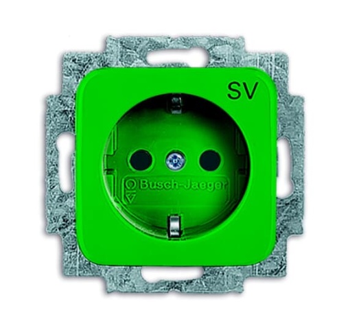 SCHUKO Socket insert with legend SV green  - Reflex SI