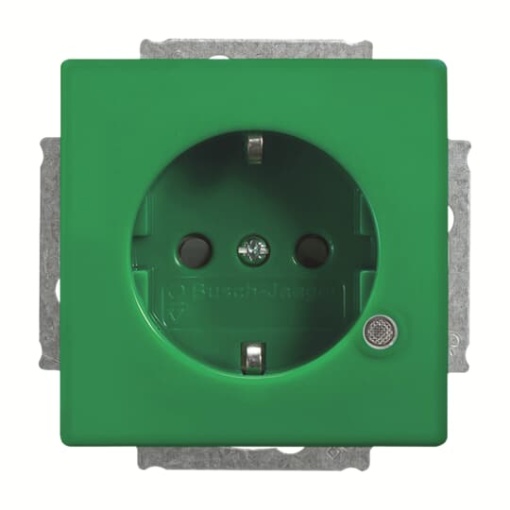 SCHUKO socket insert Safety Shutter withControl light; LED Green green  - Platform 63