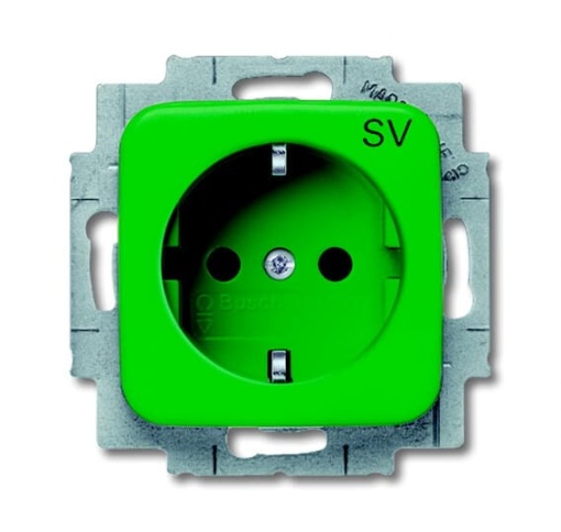SCHUKO Socket insert with legend SV Safety Shutter green  - Reflex SI