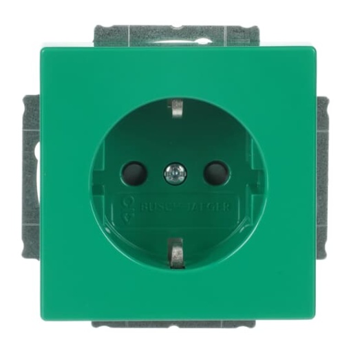 SCHUKO Socket insert with legend SV Safety Shutter green  - Platform 63